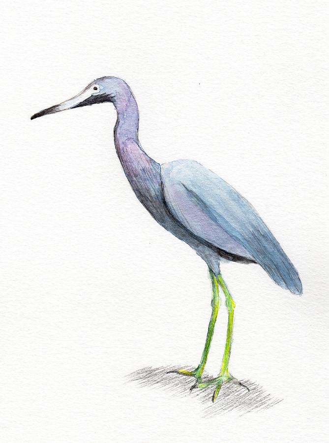 Blue Heron Painting by Al Intindola