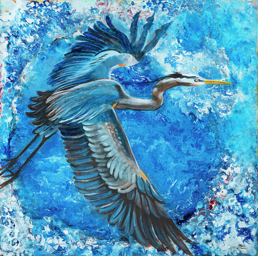 Blue Heron Painting by Cecile Broz Blue Heron Painting by Cecile Broz