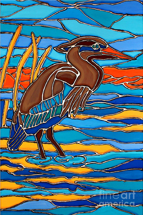 Blue Heron Painting by Cynthia Snyder
