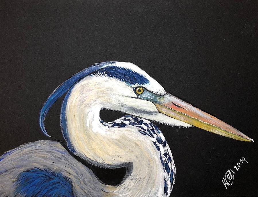 Bird Painting - Blue Heron  by Katrina Ebersole