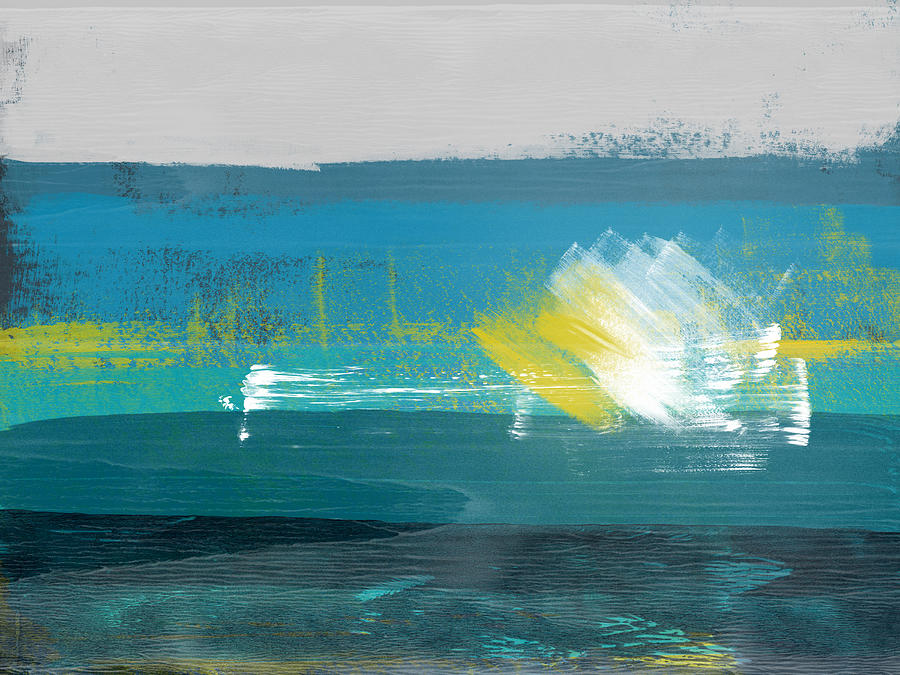 Abstract Painting - Blue Horizon Abstract Study I by Naxart Studio