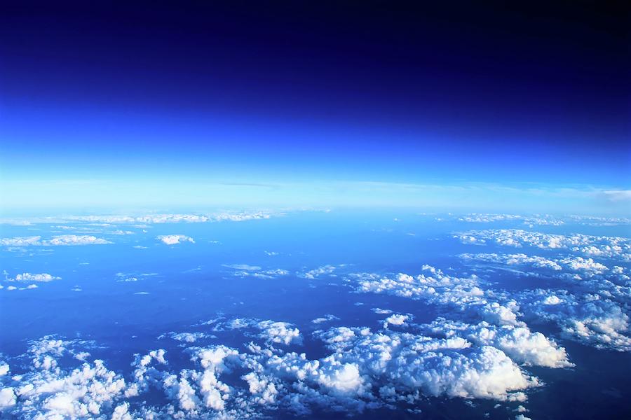 Space Photograph - Blue Horizon by Keith Rousseau