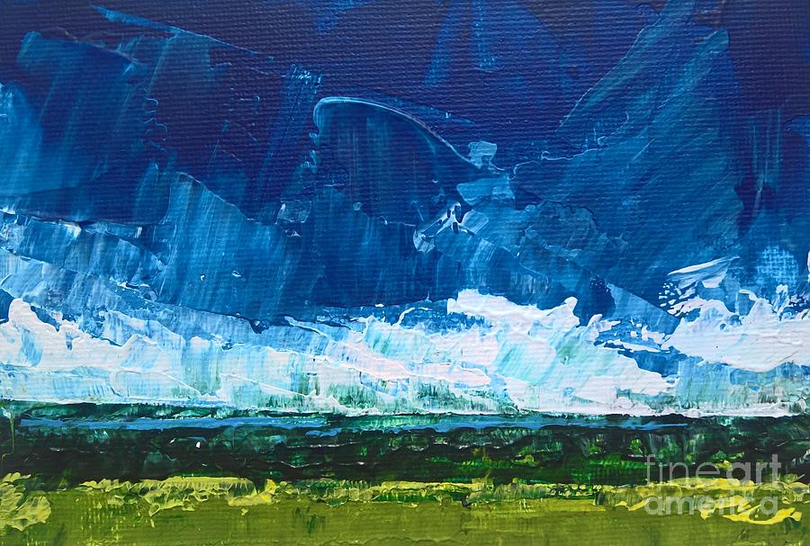 Blue Horizon Painting by Lisa Dionne