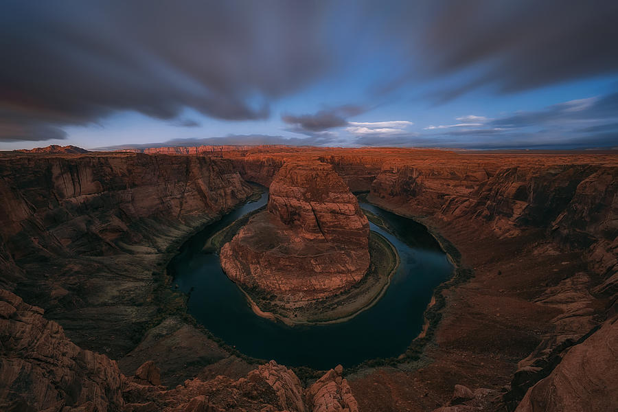 Blue Hour At Horseshoe Bend Photograph by Lydia Jacobs