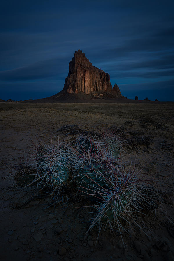 Blue Hour At Shiprock Photograph by Lydia Jacobs