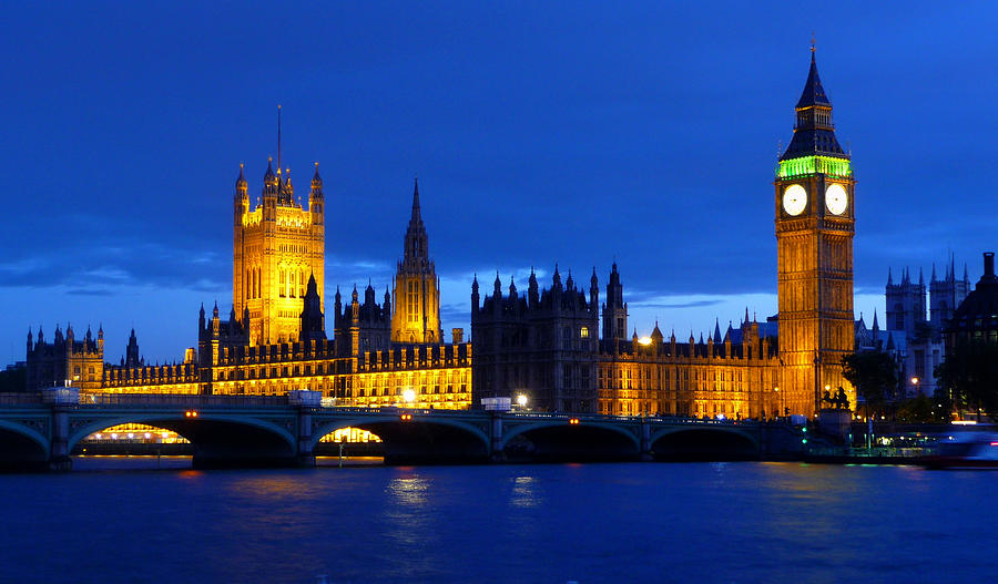 Blue Hour  Big Ben And The Houses Of Photograph by Federica Gentile