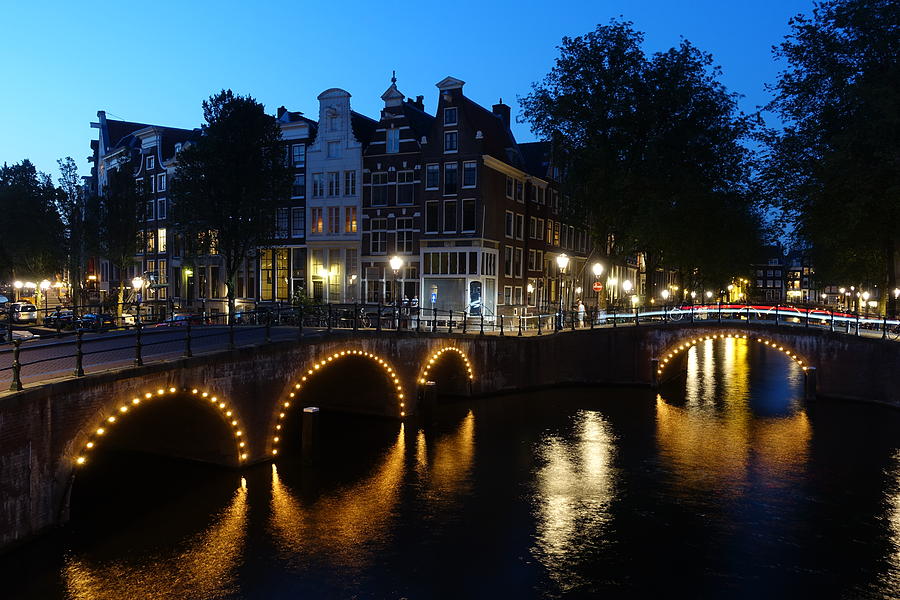 Blue hour in Amsterdam Photograph by Patricia Caron