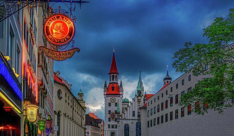 Blue Hour in Munich, Germany Photograph by Marcy Wielfaert