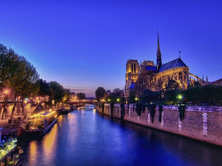 Blue Hour On Notre-dame Photograph by Stéphanie Benjamin