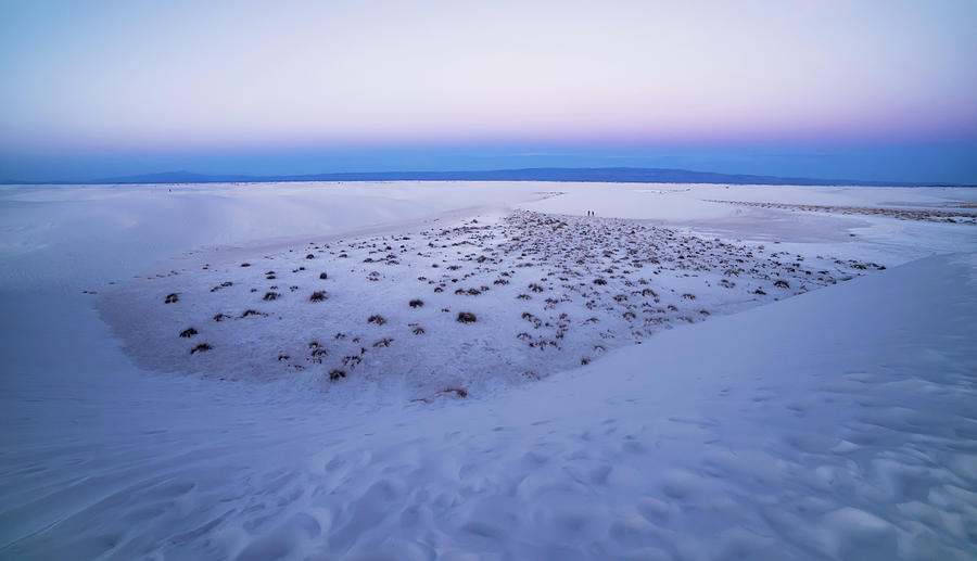 Blue Hour - post sunset over a Playa at White Sands National Monument New Mexico Photograph by Peter Herman