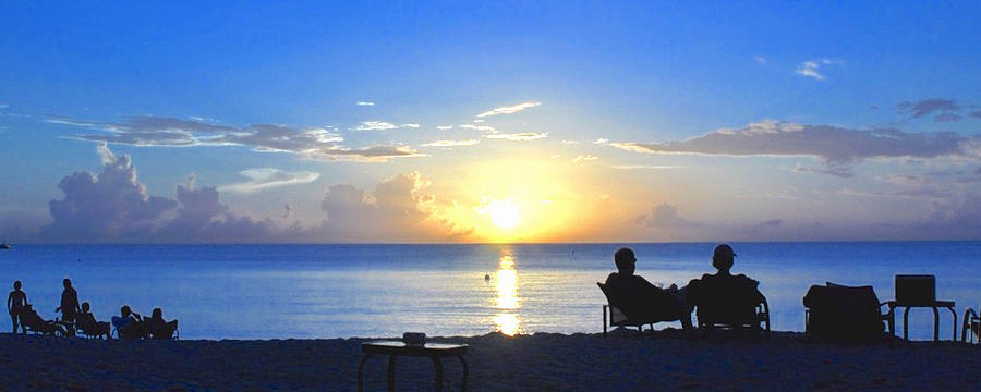 Blue Hour Sunset Grand Cayman Photograph by Caroline Stella