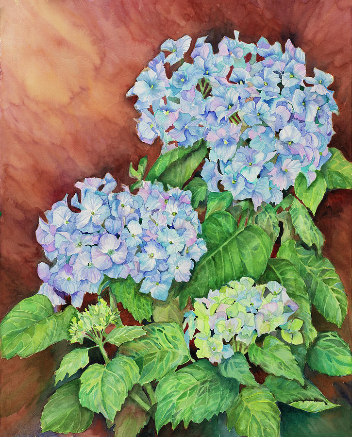 Blue Hydrangeas Painting - Blue Hydrangeas by Joanne Porter