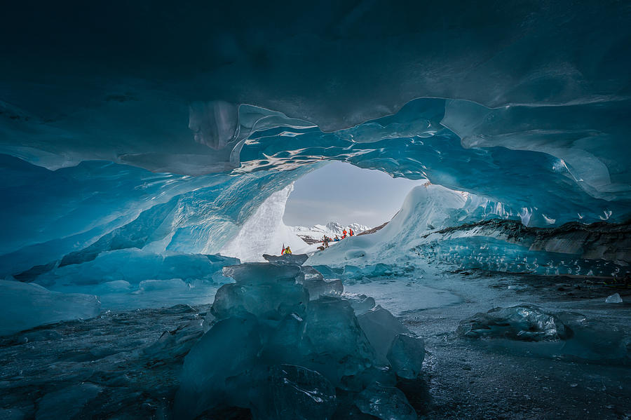 Blue Ice Cave Photograph by Bing Li