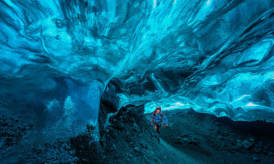 Blue Ice Cave Photograph by Lydia Jacobs