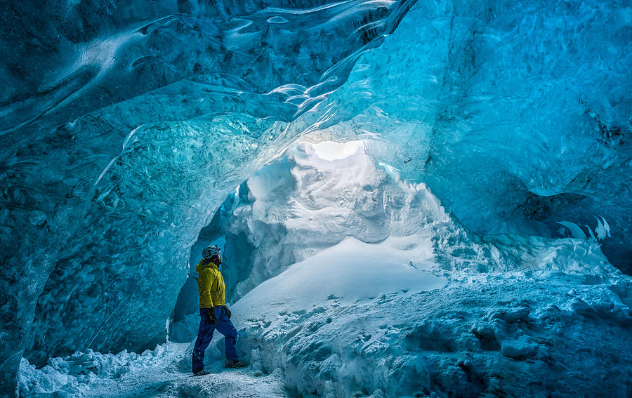 Blue Ice Cave Photograph by Marc Pelissier