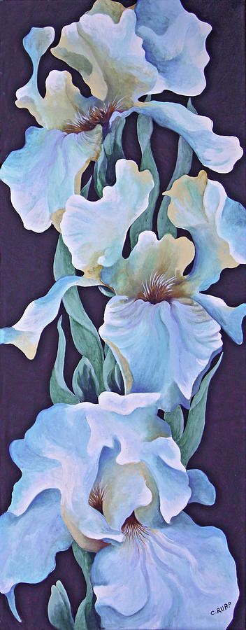 Iris Painting - Blue Iris by Carol J Rupp