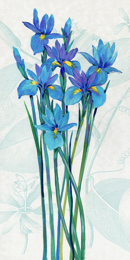 Flower Painting - Blue Iris Panel I by Tim Otoole