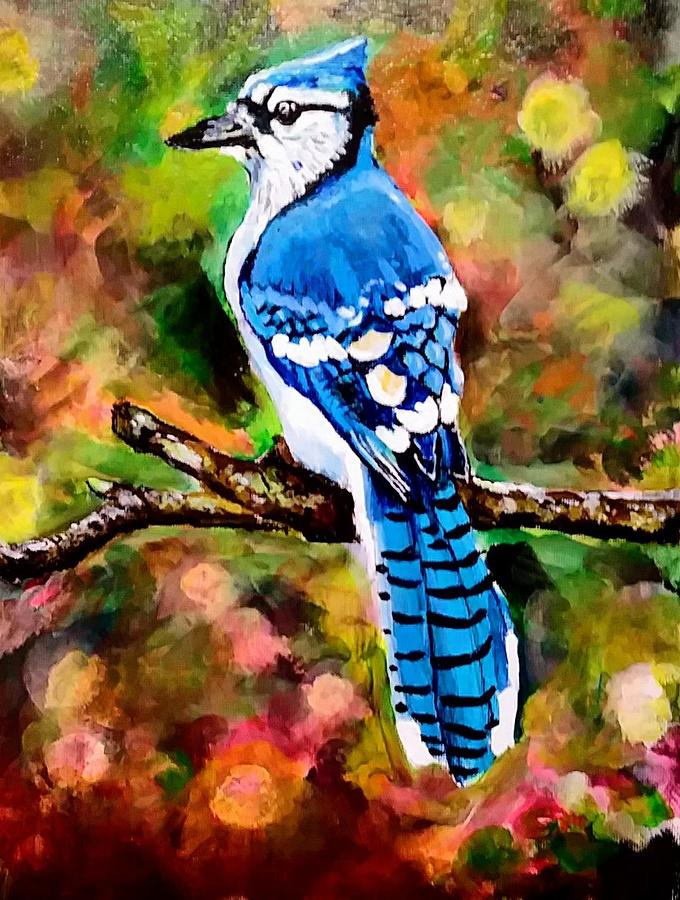 Blue Jay Painting by Mike Benton