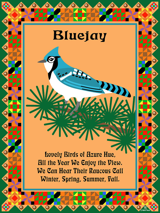 Blue Jay Quilt Digital Art by Mark Frost