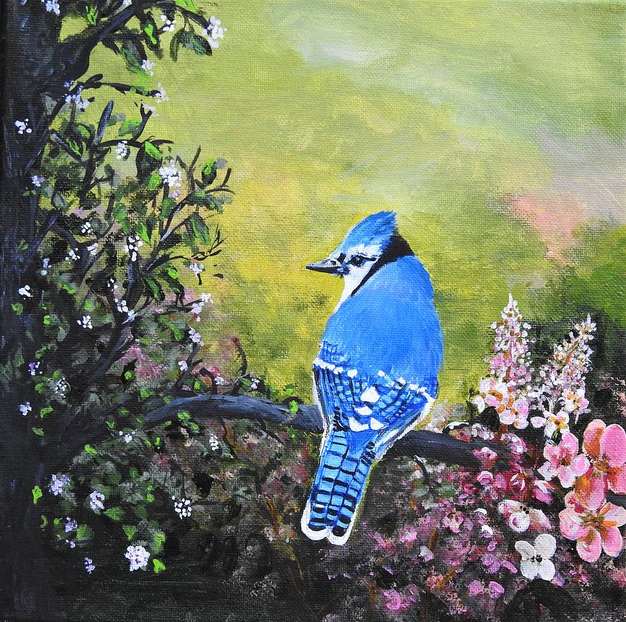 Blue Jay Version Two Painting by Betty-Anne McDonald