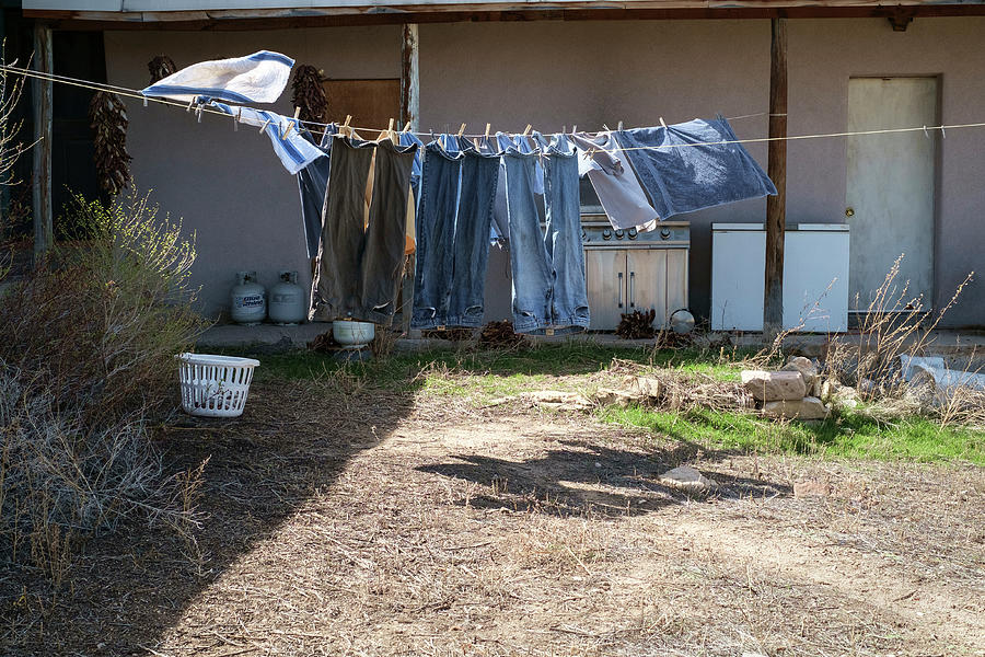 Blue Jeans Clothesline Photograph by Mary Lee Dereske