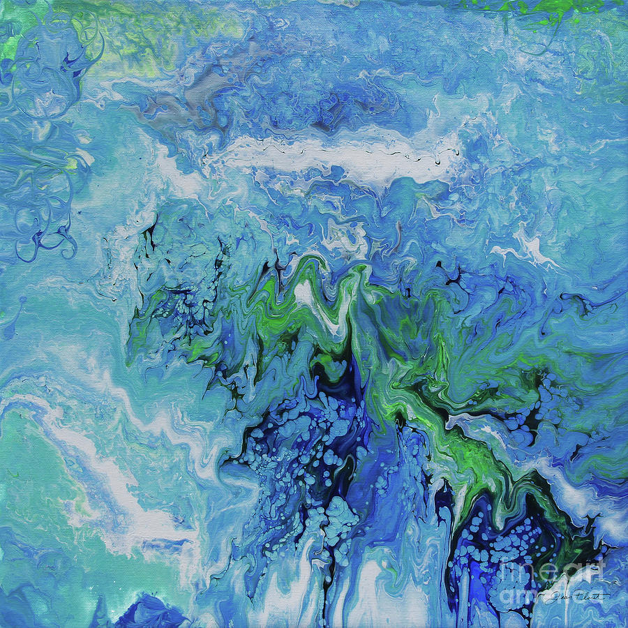Blue Lagoon Abstract 2 Painting by Jean Plout