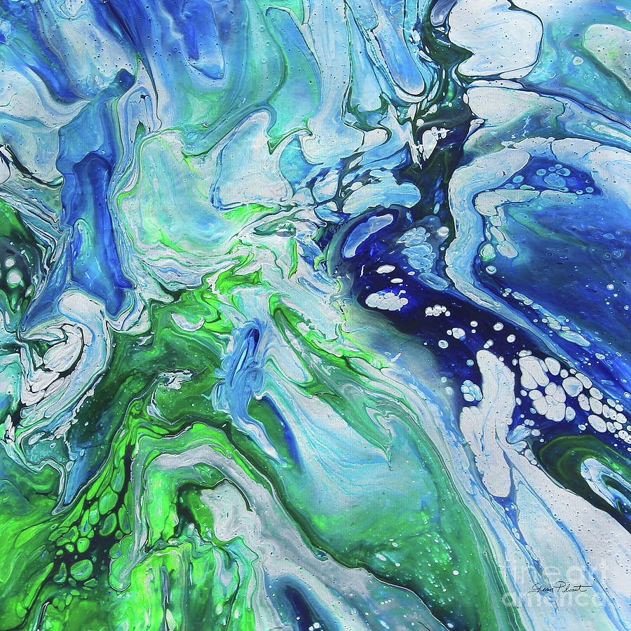 Blue Lagoon Abstract 4 Painting by Jean Plout