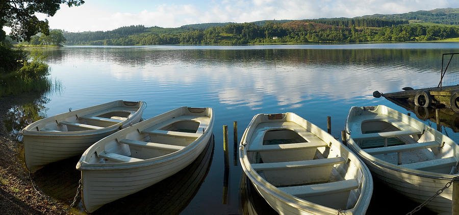 Blue Lake, White Boats Photograph by Fotovoyager