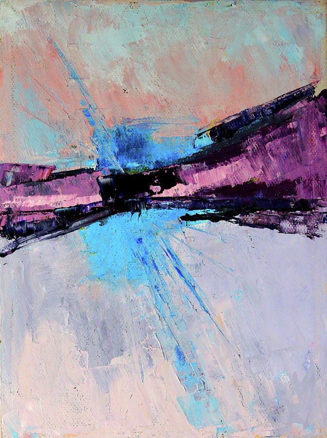 Blue Lightning Abstract Painting by Nancy Merkle