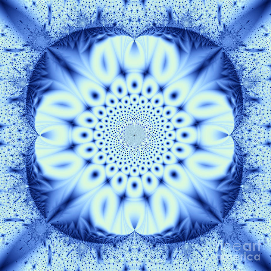 Mandala Digital Art - Blue Mandala X by Iustina