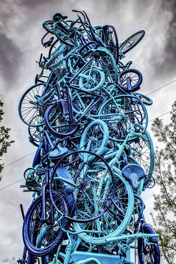 America Photograph - Blue Mangled Bikes Along Northwest Arkansas Razorback Greenway - Bentonville by Gregory Ballos