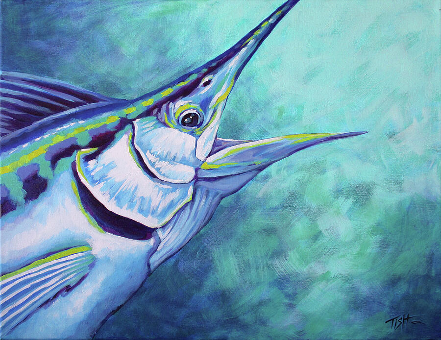 Blue Marlin Painting by Tish Wynne