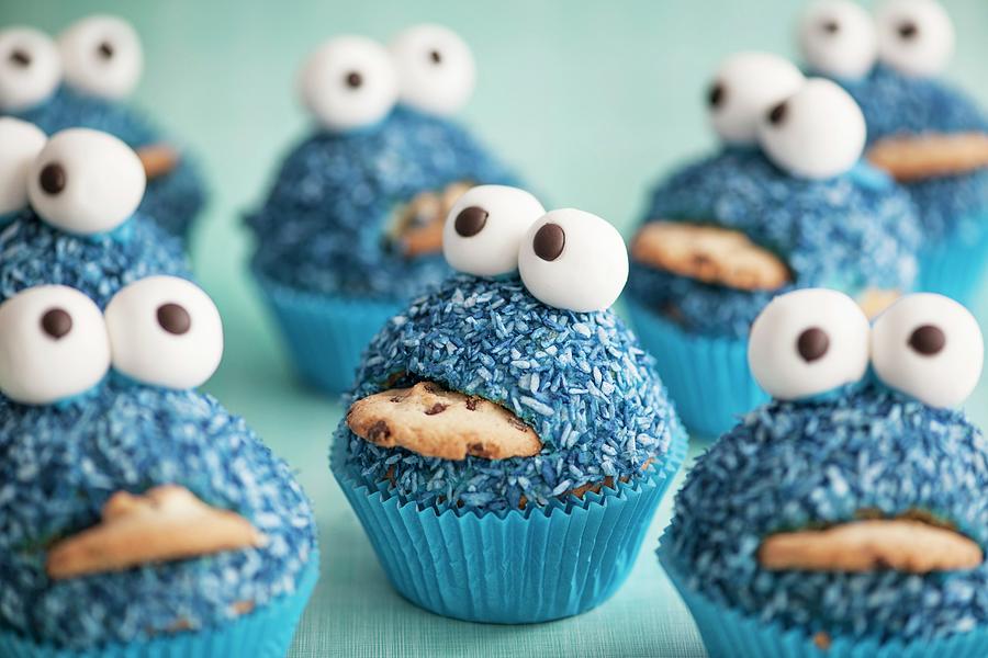 Blue Monster Cupcakes Photograph by Ina Peters