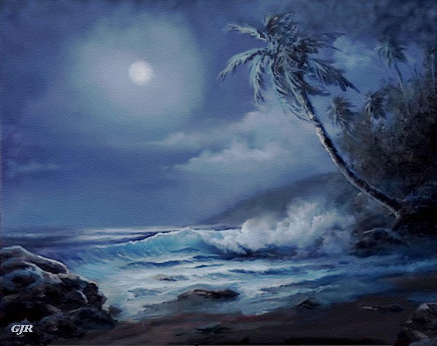 Blue Moon Seascape L A S Digital Art