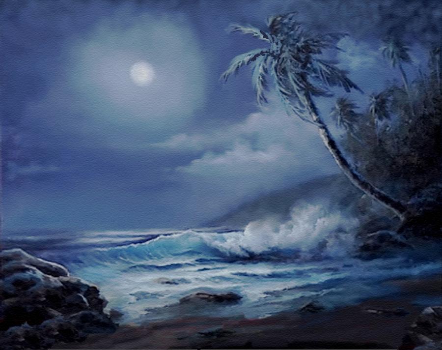 Blue Moon Seascape L B Digital Art