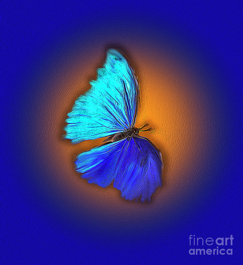 Blue Morpho Butterfly In Costa Rica Digital Art