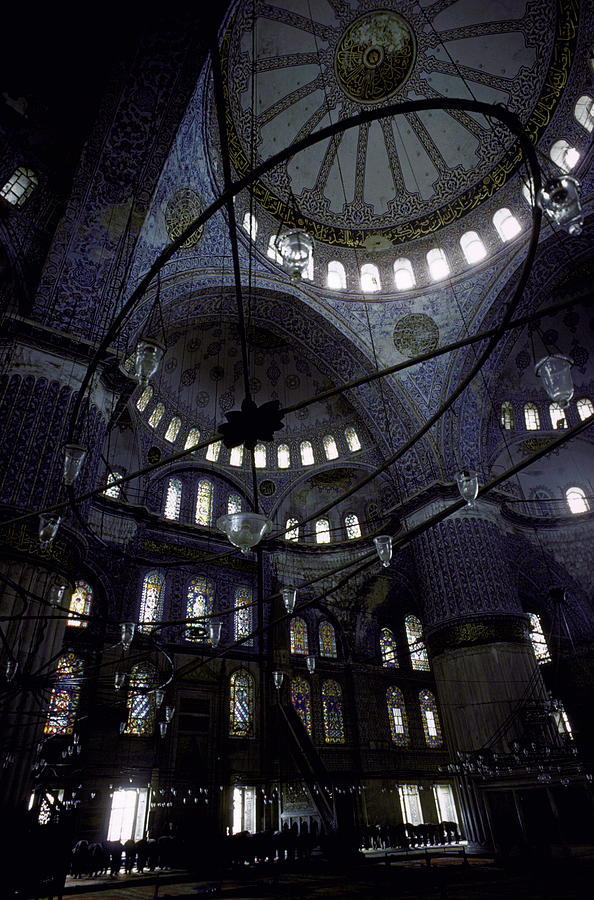 Turkey Photograph - Blue Mosque Interior by Eliot Elisofon