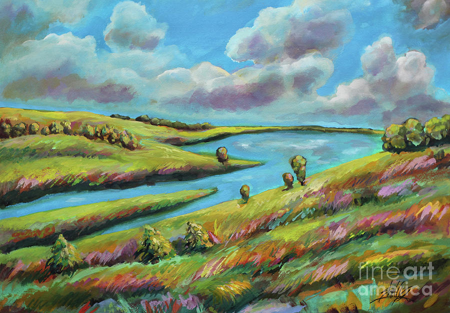 Blue Mound Lake Painting by Shelly Leitheiser