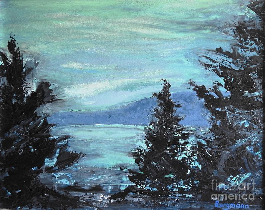 Blue Mountain Dusk Painting by Petra Burgmann