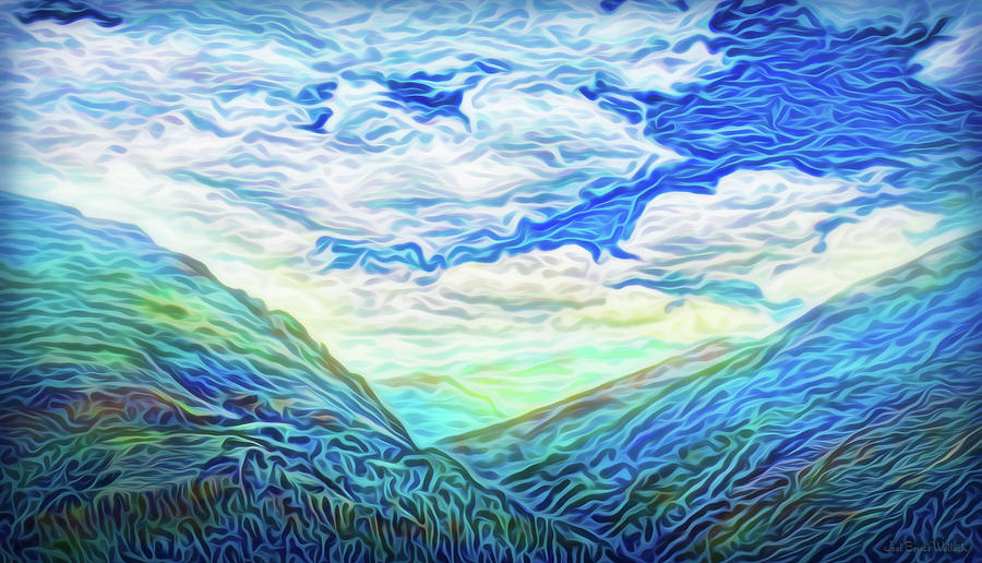 Blue Mountain Flow Digital Art by Joel Bruce Wallach