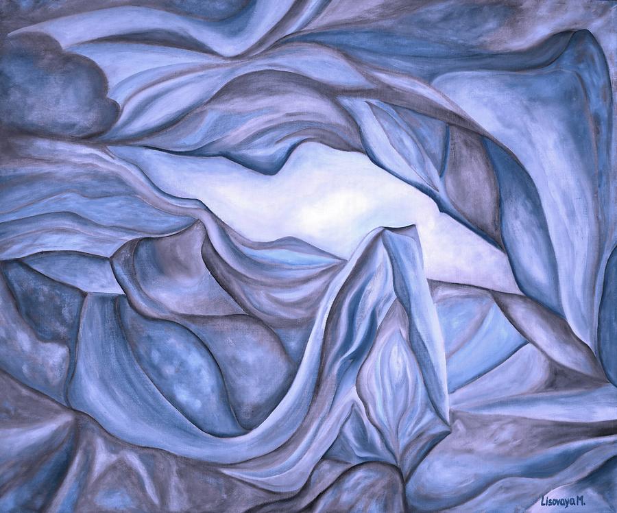 Blue Nacre. Antelope Canyon Textile. The Beginning. Colorful And Over 30 Monochromatic. Painting