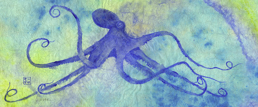 Octopus Painting - Blue Octopus by Odessa Kelley Octopus Painting - Blue Octopus by Odessa Kelley