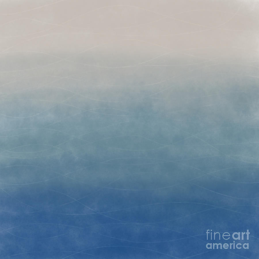Blue Digital Art - Blue Ombre Abstract With Waves by LJ Knight Blue Digital Art - Blue Ombre Abstract With Waves by LJ Knight