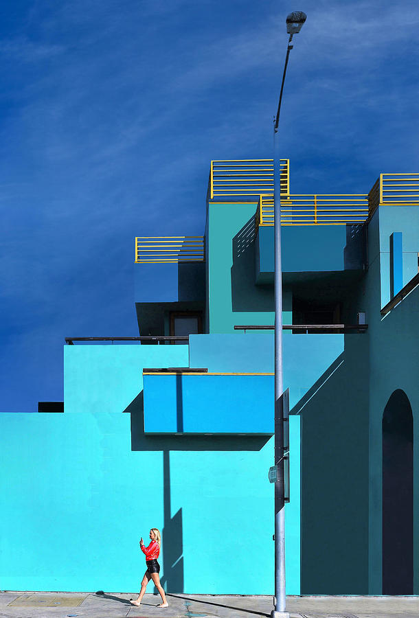Architecture Photograph - Blue On Blue - Downtown Los Angeles by Arnon Orbach