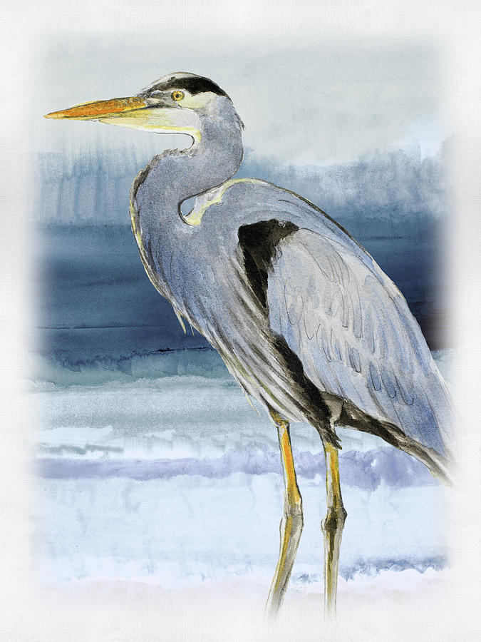 Blue On Blue Heron I Painting by Lanie Loreth Blue On Blue Heron I Painting by Lanie Loreth