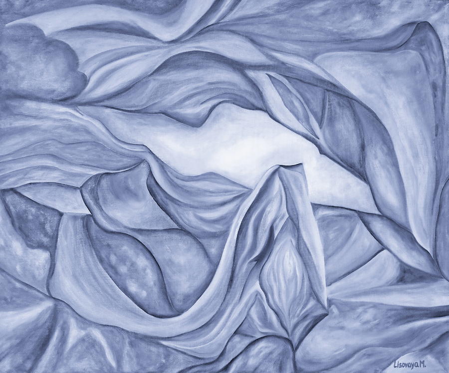 Blue. Pastel Tone. Antelope Canyon Textile. The Beginning. Colorful And Over 30 Monochromatic. Painting