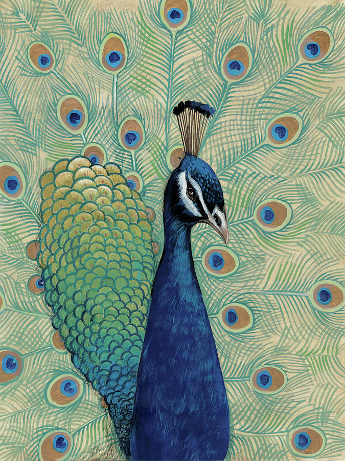 Blue Peacock I Painting by Tim Otoole