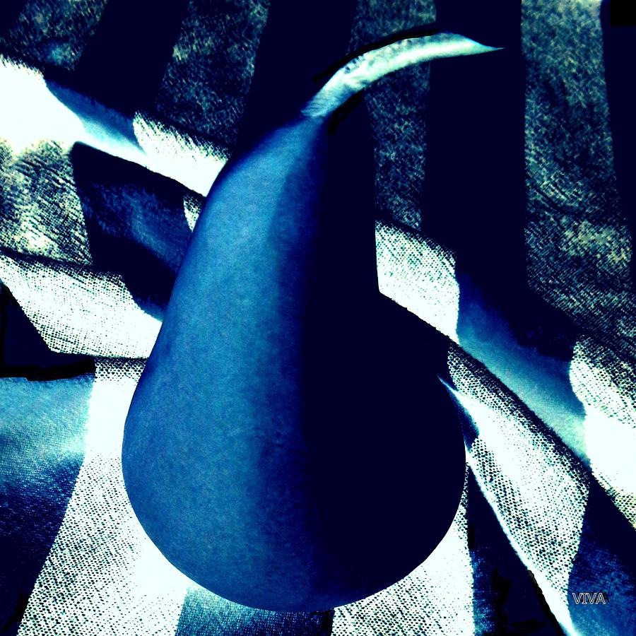 Abstract Photograph - Blue Pear by VIVA Anderson