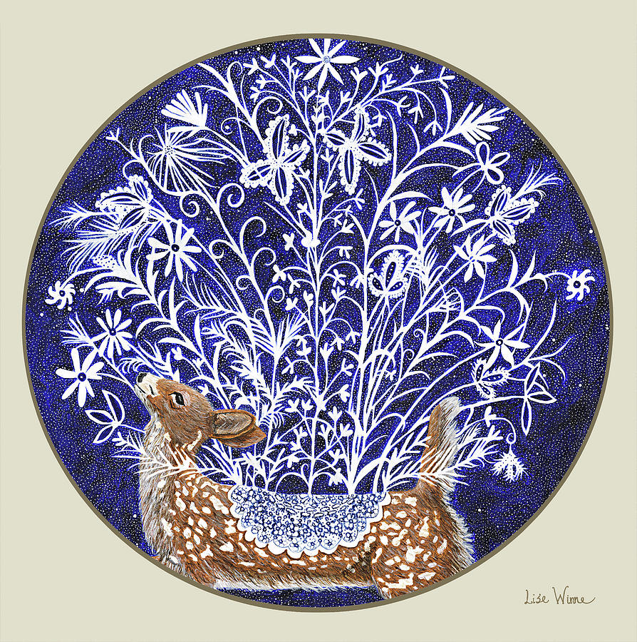 Blue Period Art Featuring a Fawn Mixed Media by Lise Winne