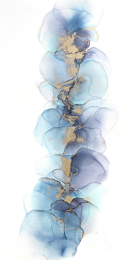 Blue Petals Abstract Art Painting Painting by Alissa Beth Photography